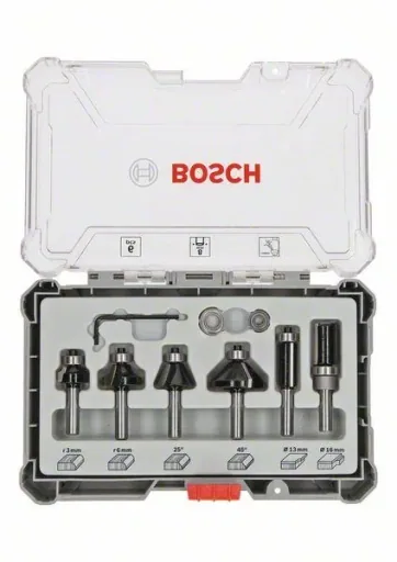 Edge and edging cutter set, 8 mm shank, 6 pieces