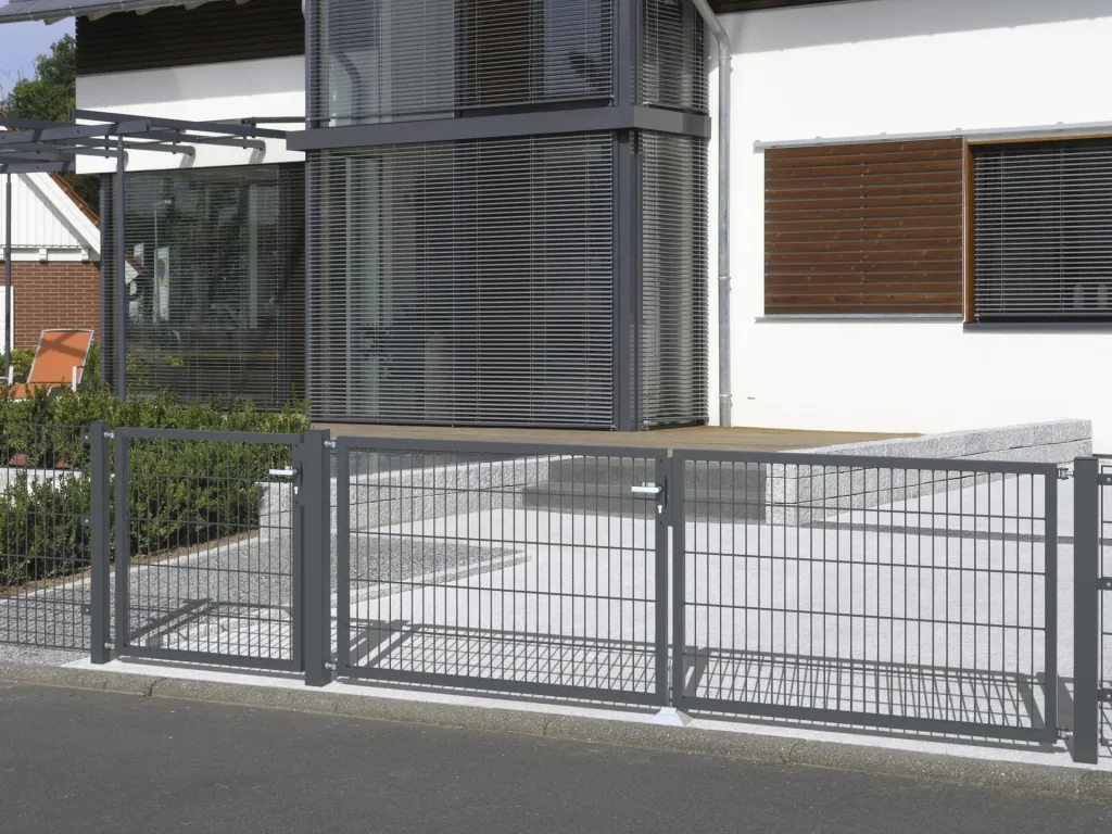 Double rod mesh fence complete set, anthracite, height 80 cm, length 20 m
