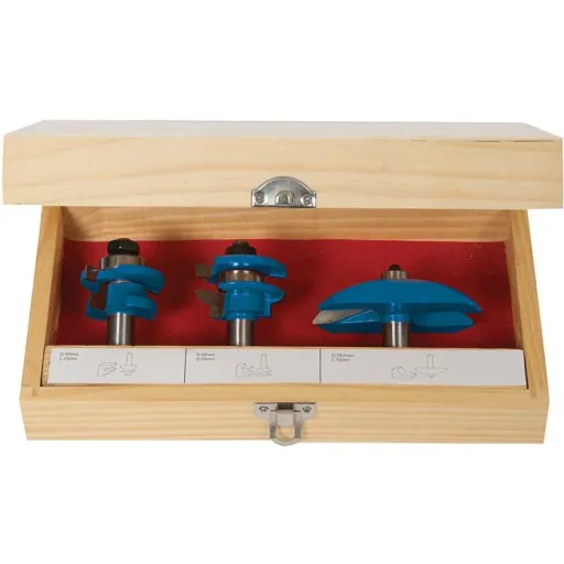 3-piece 1/2" TCT panel router bit set
