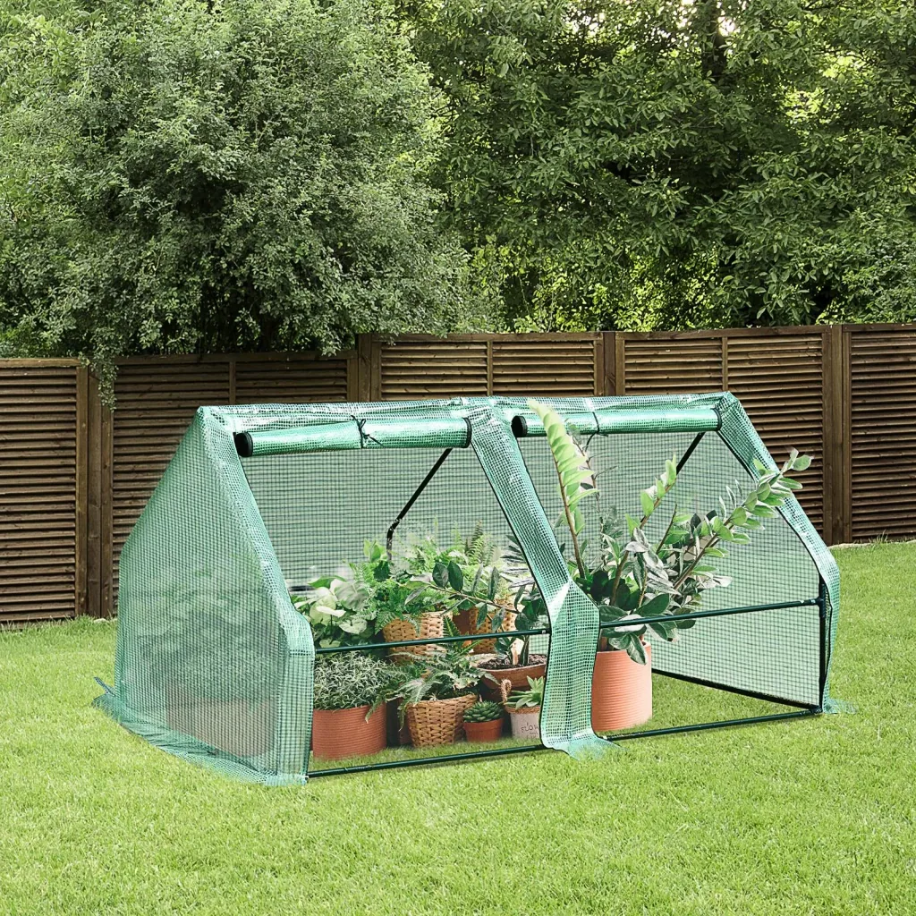 Mini greenhouse with 2 doors