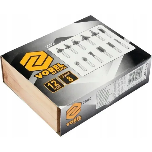 12-piece milling cutter set - 8 mm shank