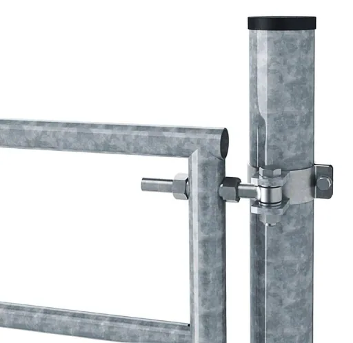 Hinge bolt holder for pasture gates, set of 2