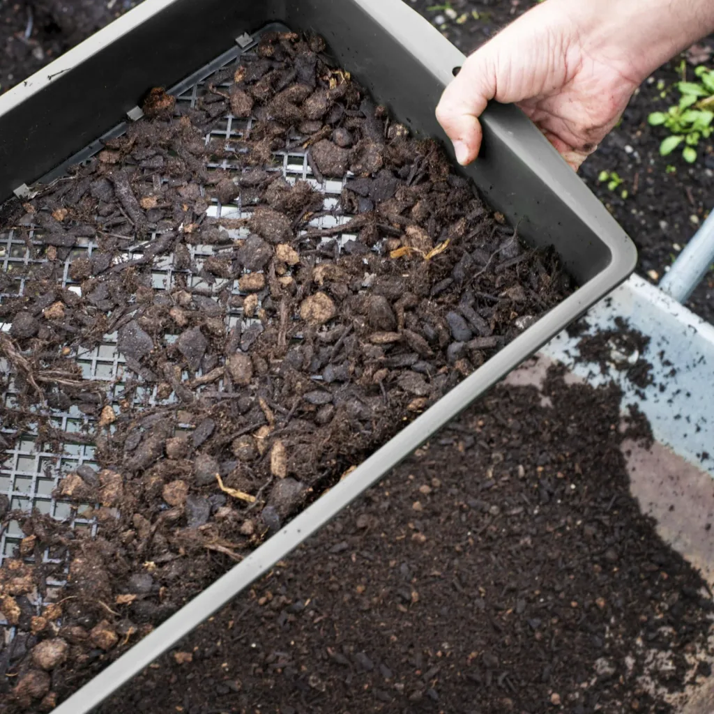 Garden sieve 2 in 1, adjustable large