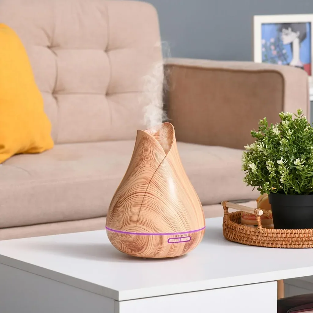 Aroma diffuser for essential oils with LED natural