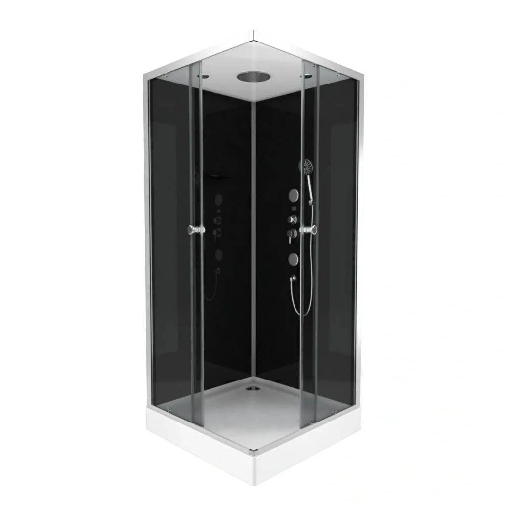 Komplettdusche "Black Square" 90 x 90 x 215 cm