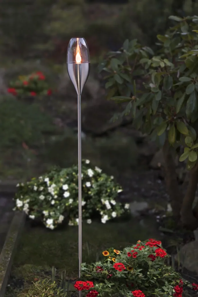 Stainless steel solar garden torch