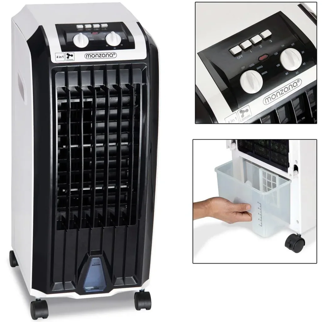 Mobile air conditioner white/black 5L including timer, remote control & 2 cooling elements