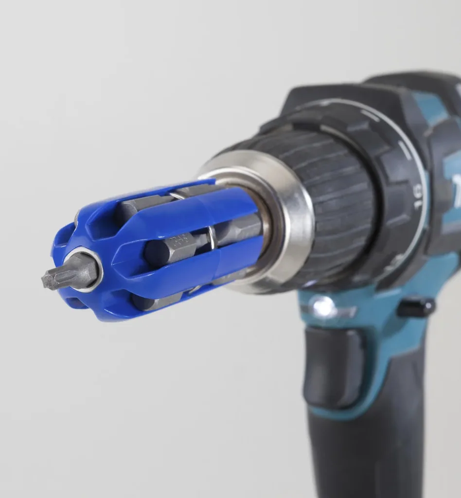 Magnetic bit magazine with holder for manual and machine operation