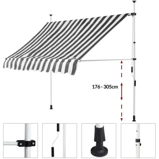 Clamp awning white/grey 250cm