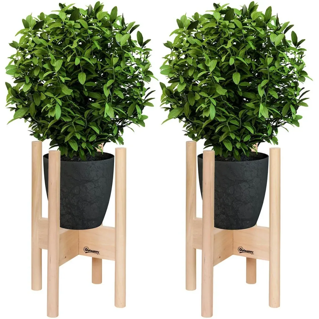 Flower stand 2 pieces wood 18 x 18 x 35.4 cm