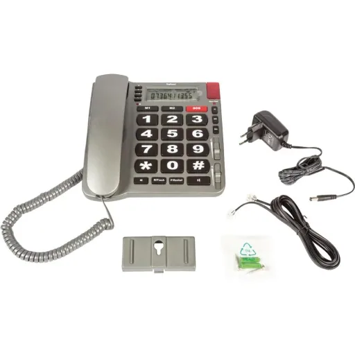 Emergency telephone with buttons gray