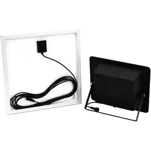VT-60W Solar Floodlight with Solar Panel - 1650 Lm - 6000K - Black
