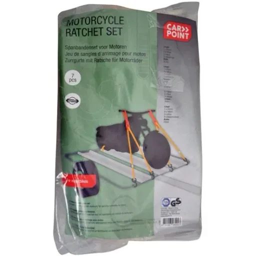 Clamping strap set for motorcycles