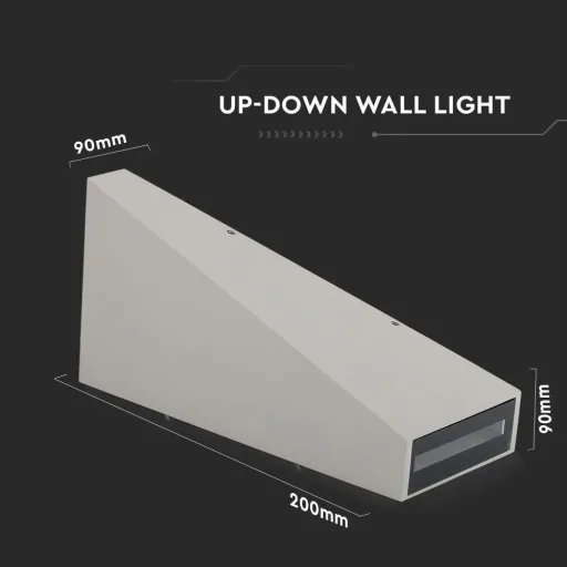 VT-826 LED wall light - 4W - 3000K - 450 lumens - grey