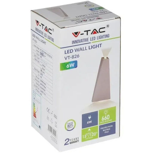 VT-826 LED wall light - 4W - 3000K - 450 lumens - grey