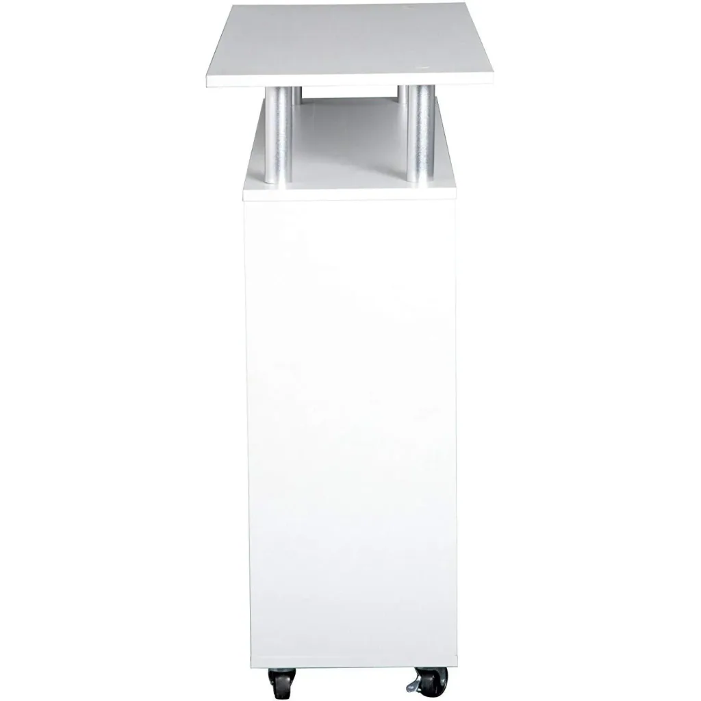 Kitchen trolley serving trolley with 6 compartments white