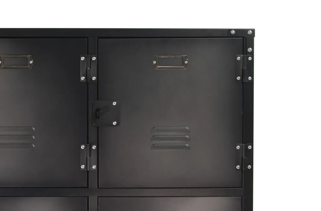 Vintage metal cabinet with 4 doors