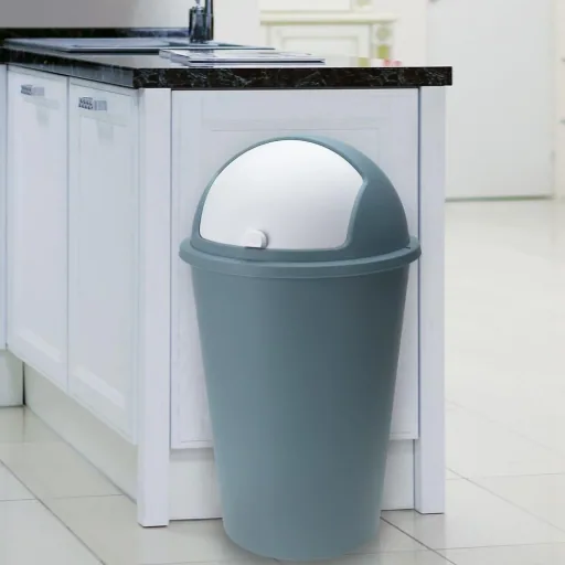 Waste bin blue plastic 50L