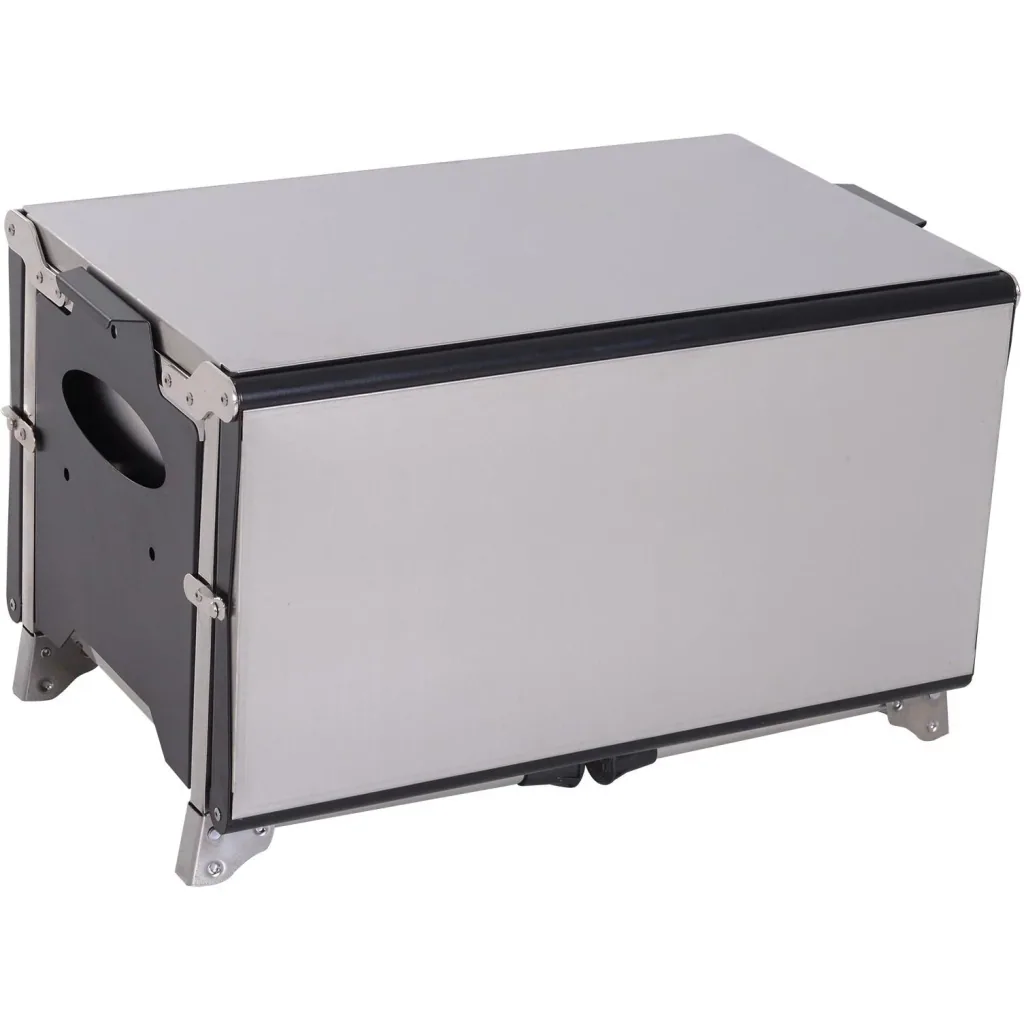 Folding grill gas grill stand grill portable table grill camping garden BBQ stainless steel silver 58 x 34.2 x 34 cm