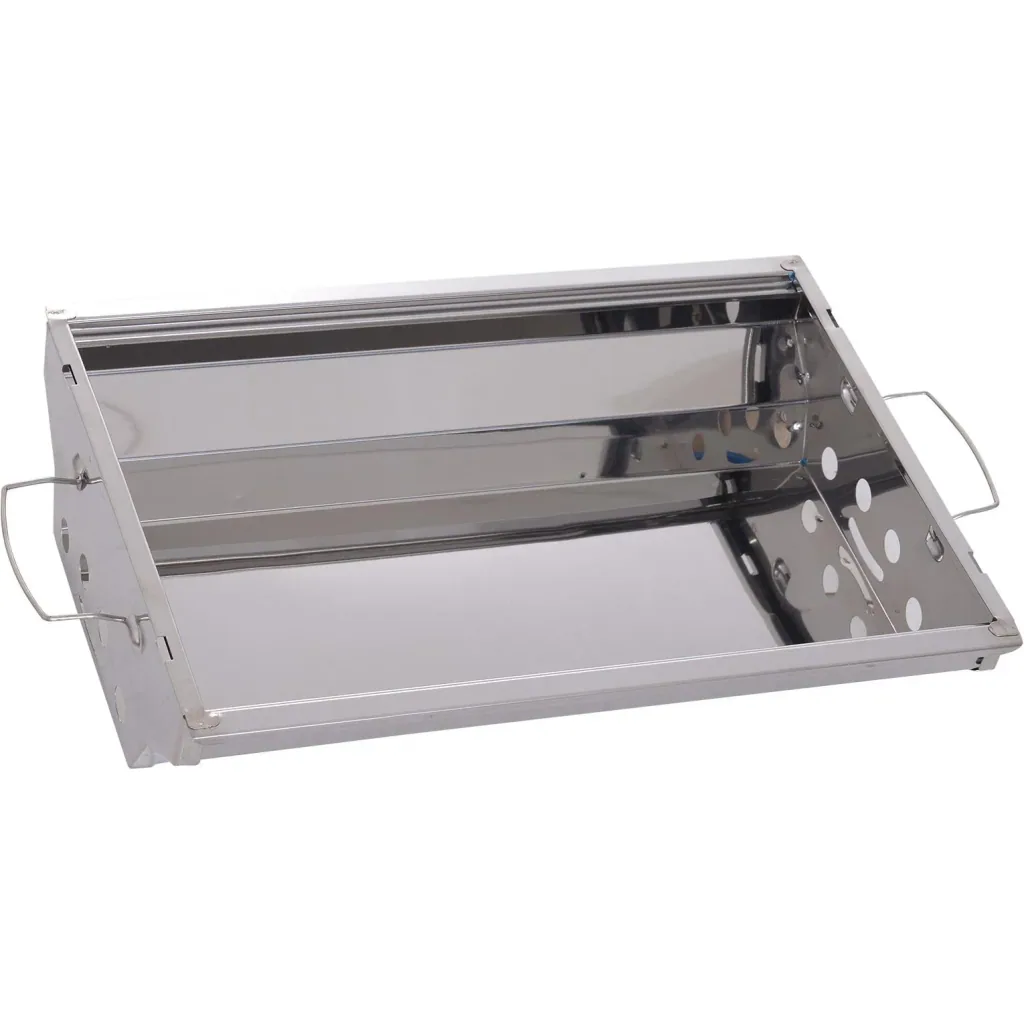 Folding grill gas grill stand grill portable table grill camping garden BBQ stainless steel silver 58 x 34.2 x 34 cm