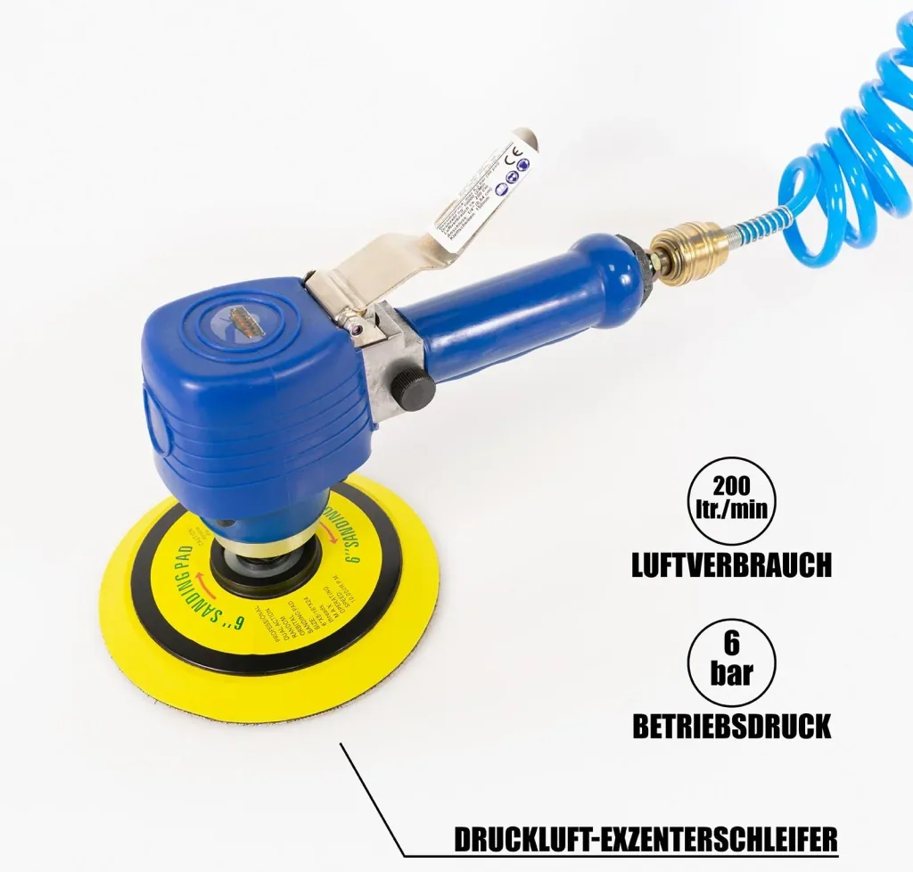 Pneumatic eccentric sander, 15 cm