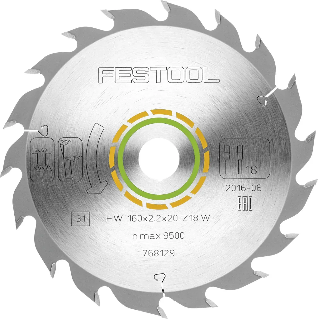 Standard saw blade HW 160 x 2.2 x 20 W18