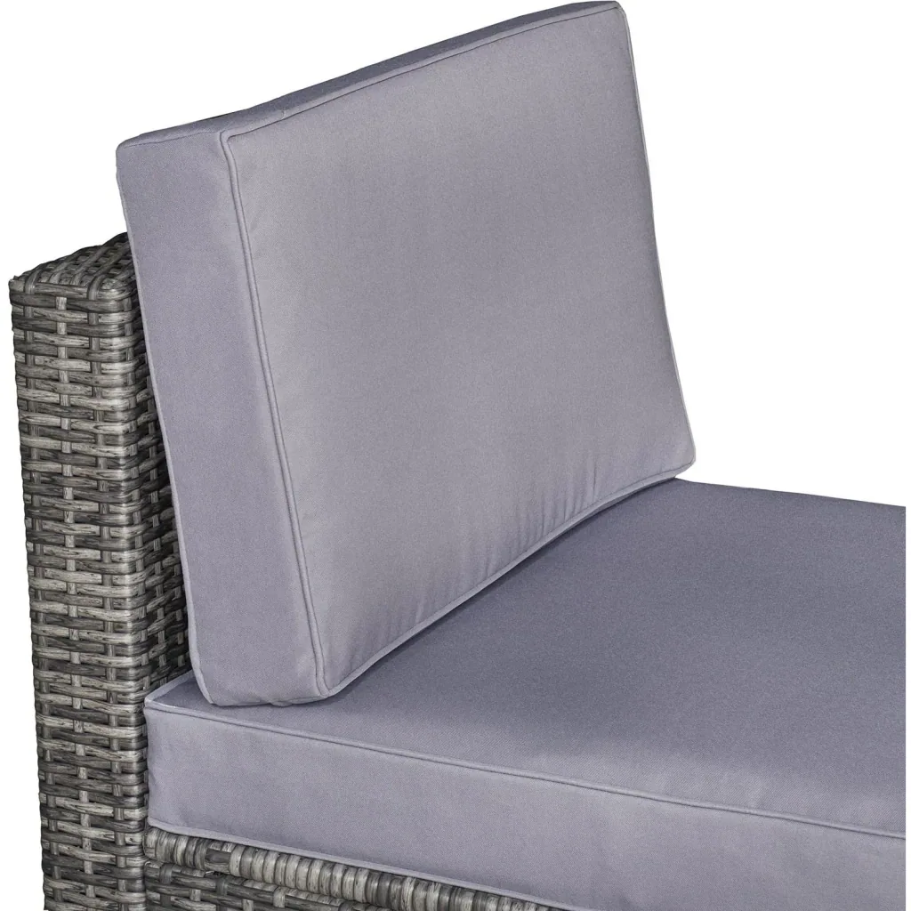 8-piece polyrattan garden set, garden furniture, garden set, seating group, lounge furniture, side table as storage basket, grey