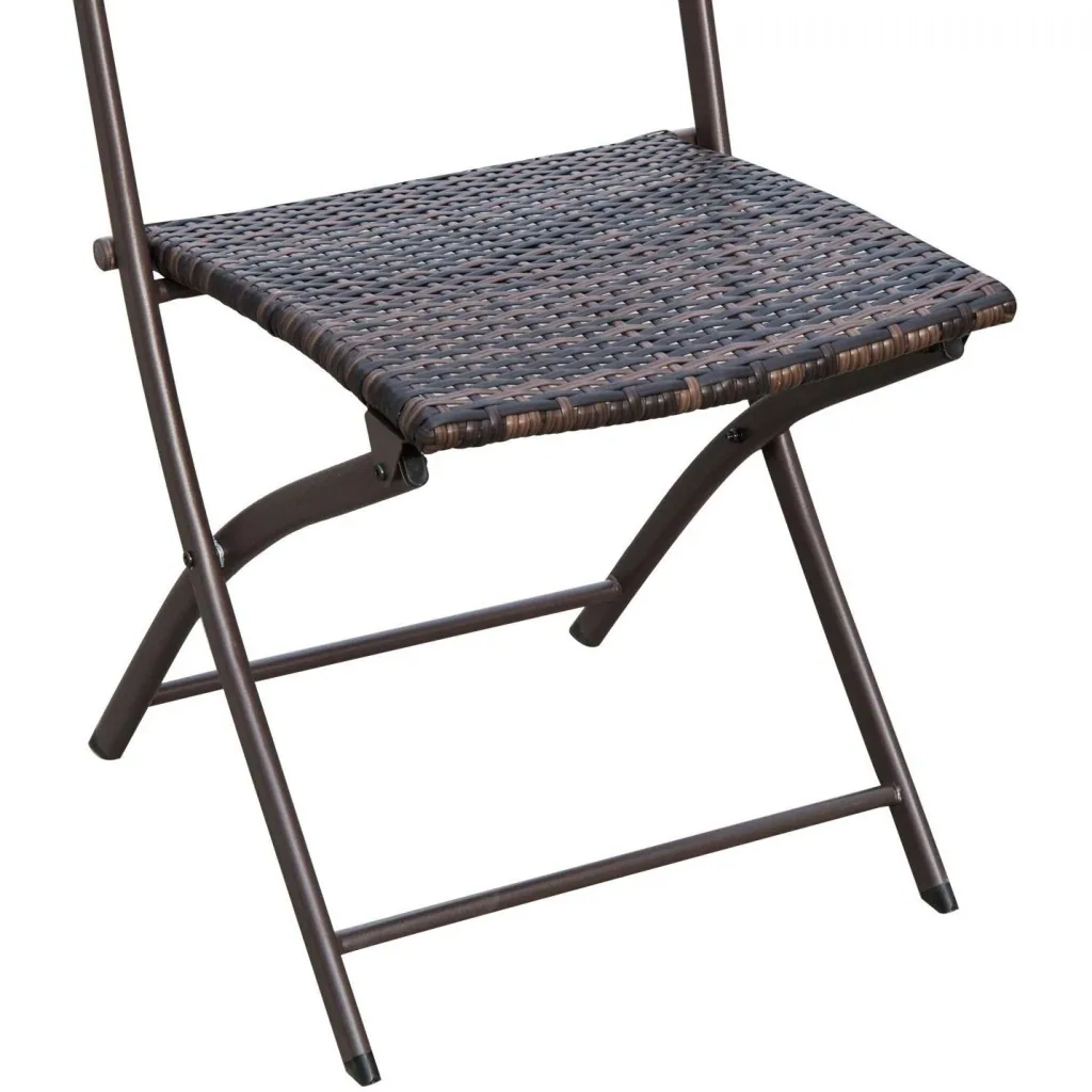 Bistro set balcony set 3 pcs, polyrattan foldable brown