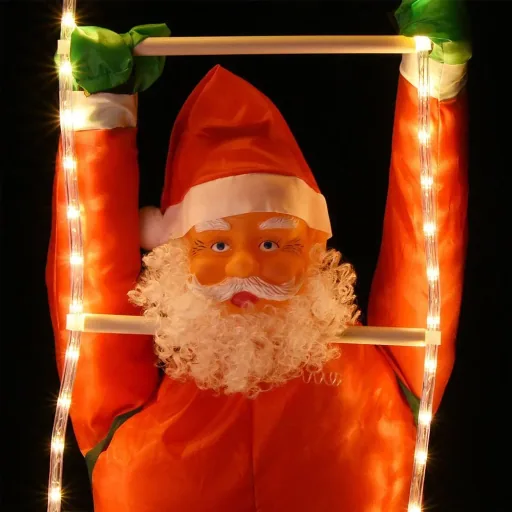 Santa Claus on ladder with 120 LEDs