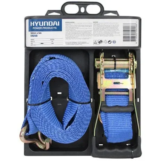 Lashing strap with ratchet and hook 50mmx5m.