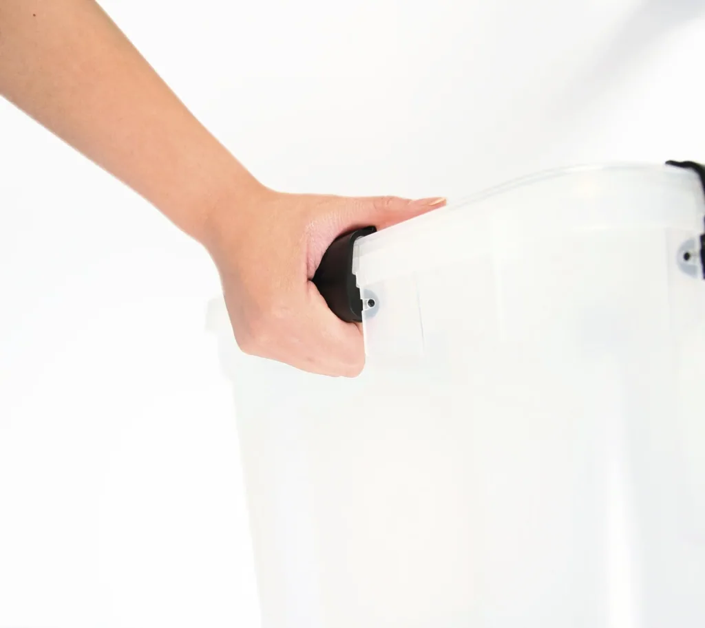 Waterproof storage box, transparent, 50 liters