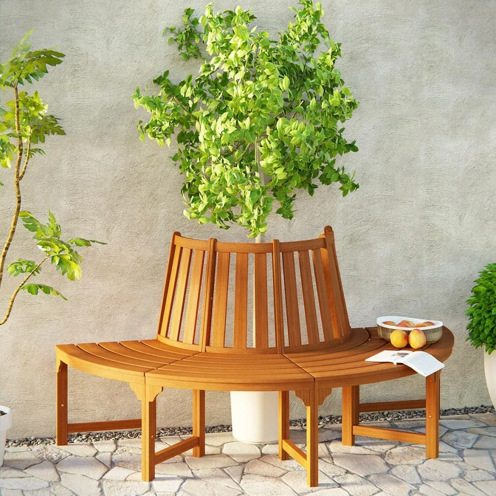 Tree bench 190 cm, eucalyptus wood FSC certified