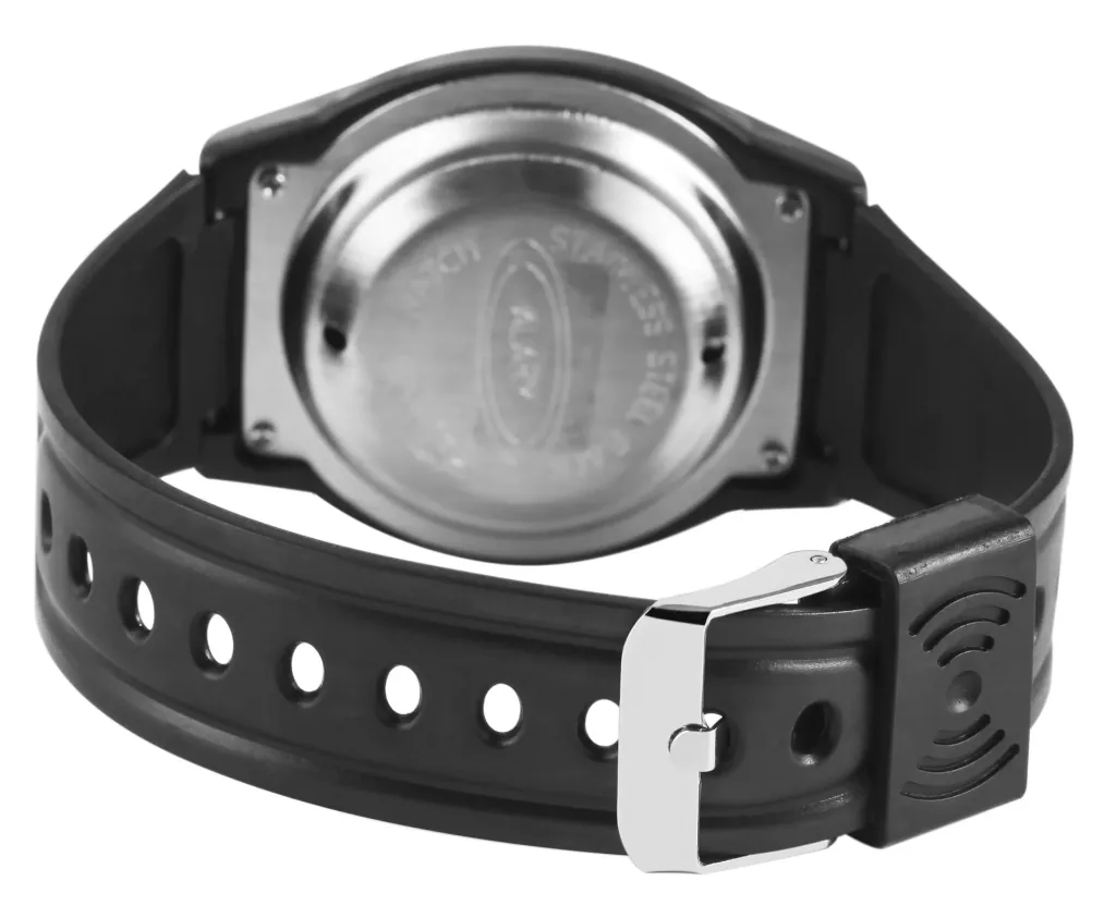 Talking digital watch with alarm and silicone strap