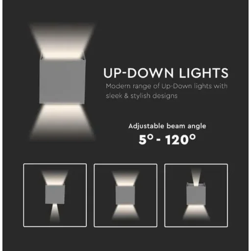 VT-759 LED wall light - 5W - 3000K - 700 lumens - grey