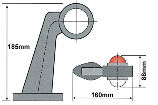 Outline light with arm in a set of 2