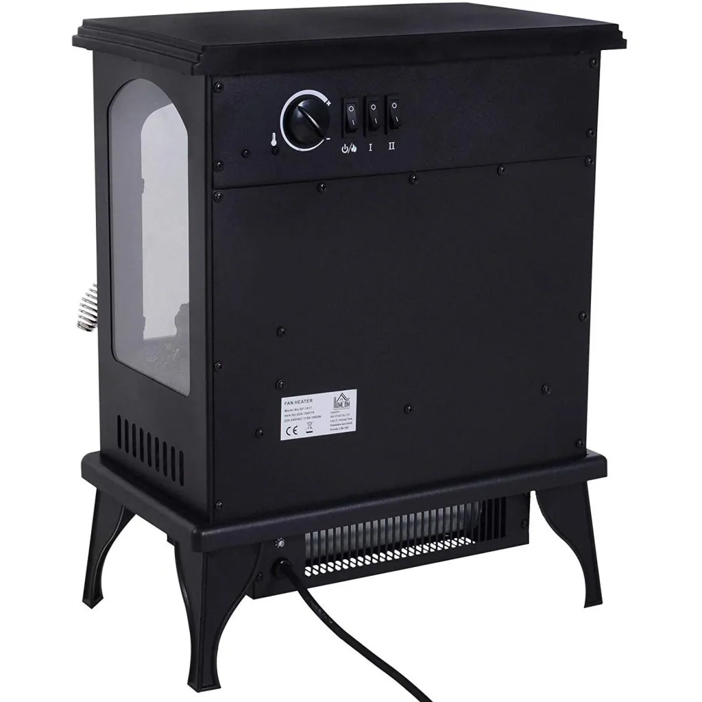 Freestanding fireplace with flame effect