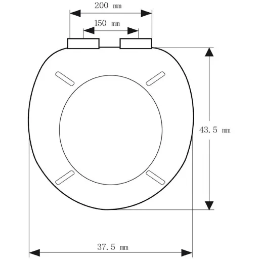Toilet seat Stonedesign 35cm x 38cm x 5cm with soft-close mechanism and stainless steel hinges