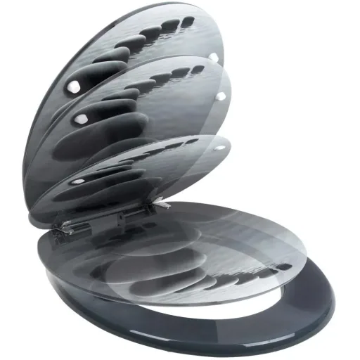 Toilet seat Stonedesign 35cm x 38cm x 5cm with soft-close mechanism and stainless steel hinges