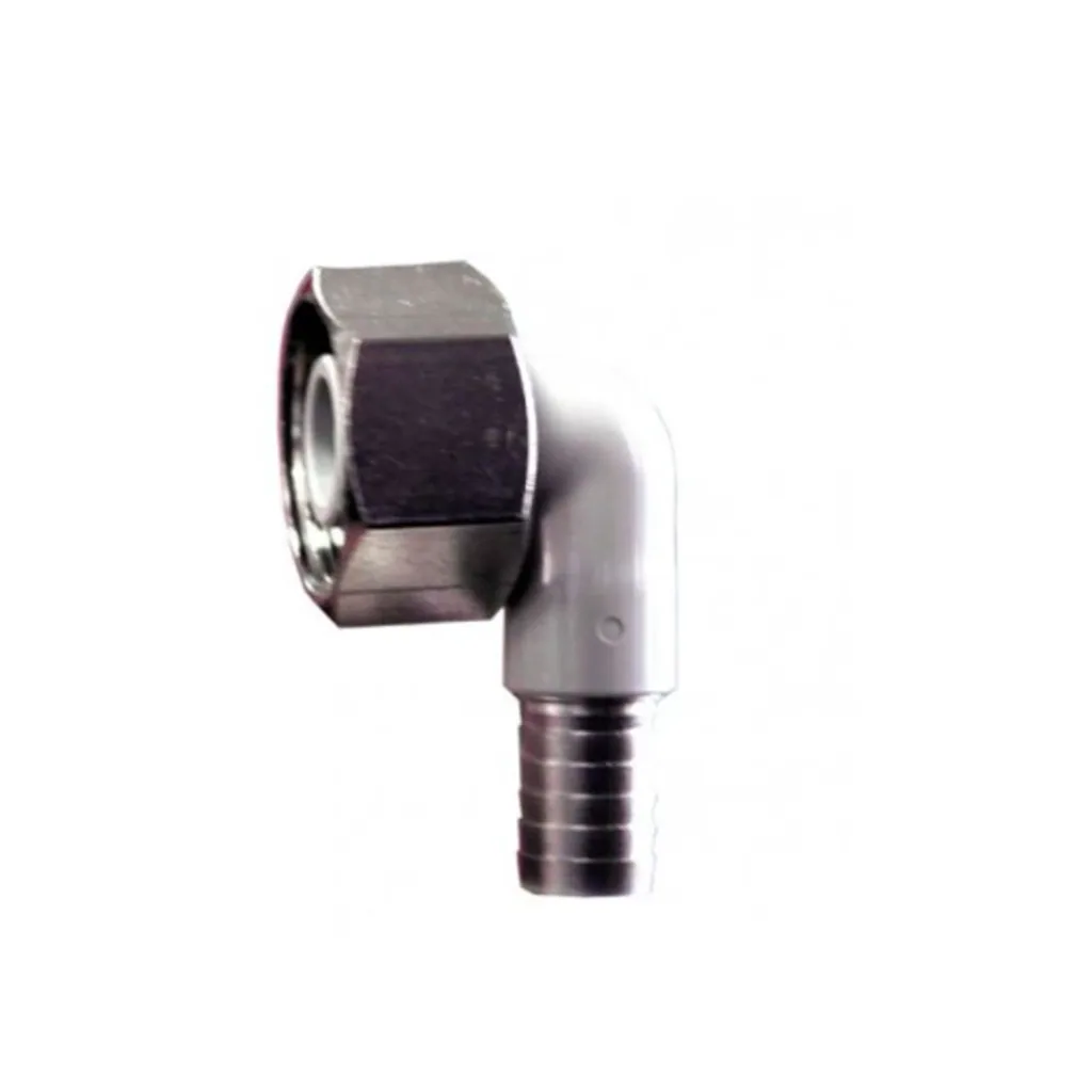 Hose connector, Pipe elbow CNS 90° for 5/8 inch beer hose, NW 7 mm