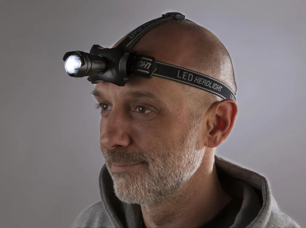 LED headlamp with zoom, 3 watts, 150 lumens
