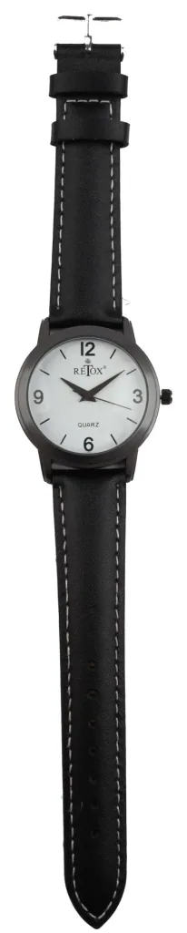 Watch set for him and her in titanium look and genuine leather strap