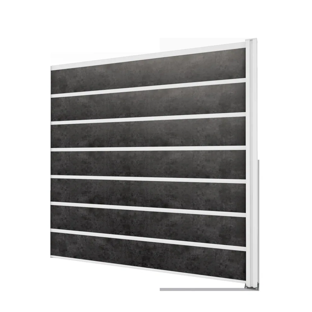 Privacy screen extension, white, 1.94 x 1.86 m, anthracite laminate panels