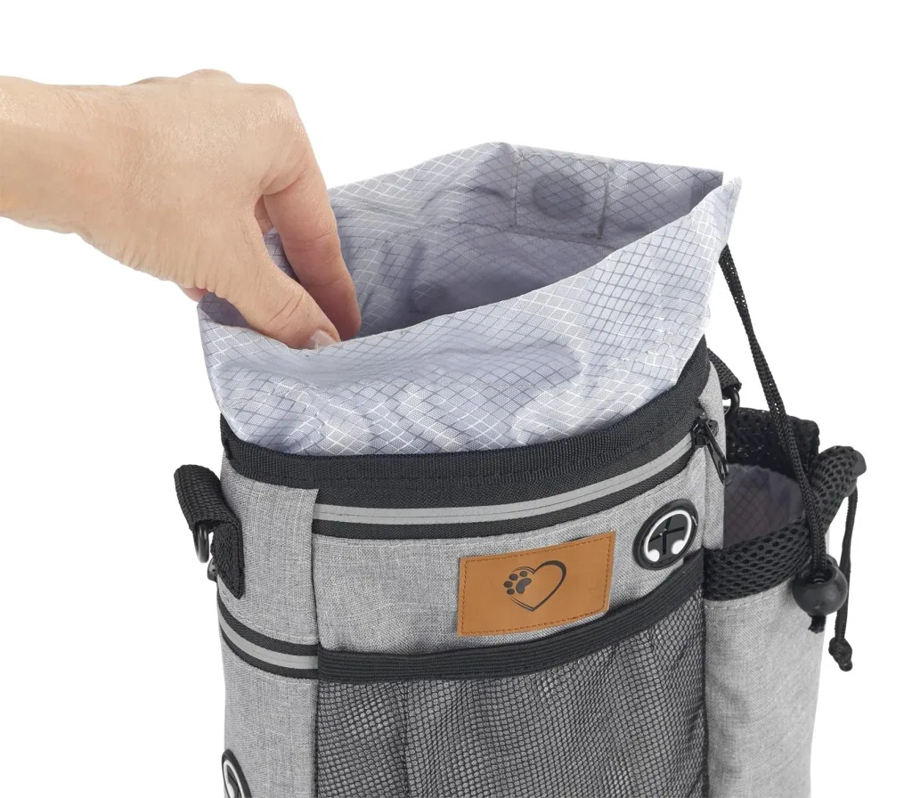 Dog Walking Organizer, Shoulder Bag with Strap, Grey
