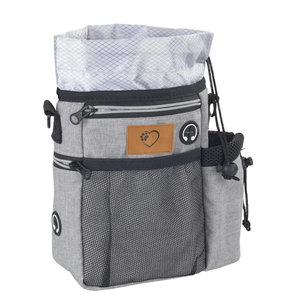 Dog Walking Organizer, Shoulder Bag with Strap, Grey