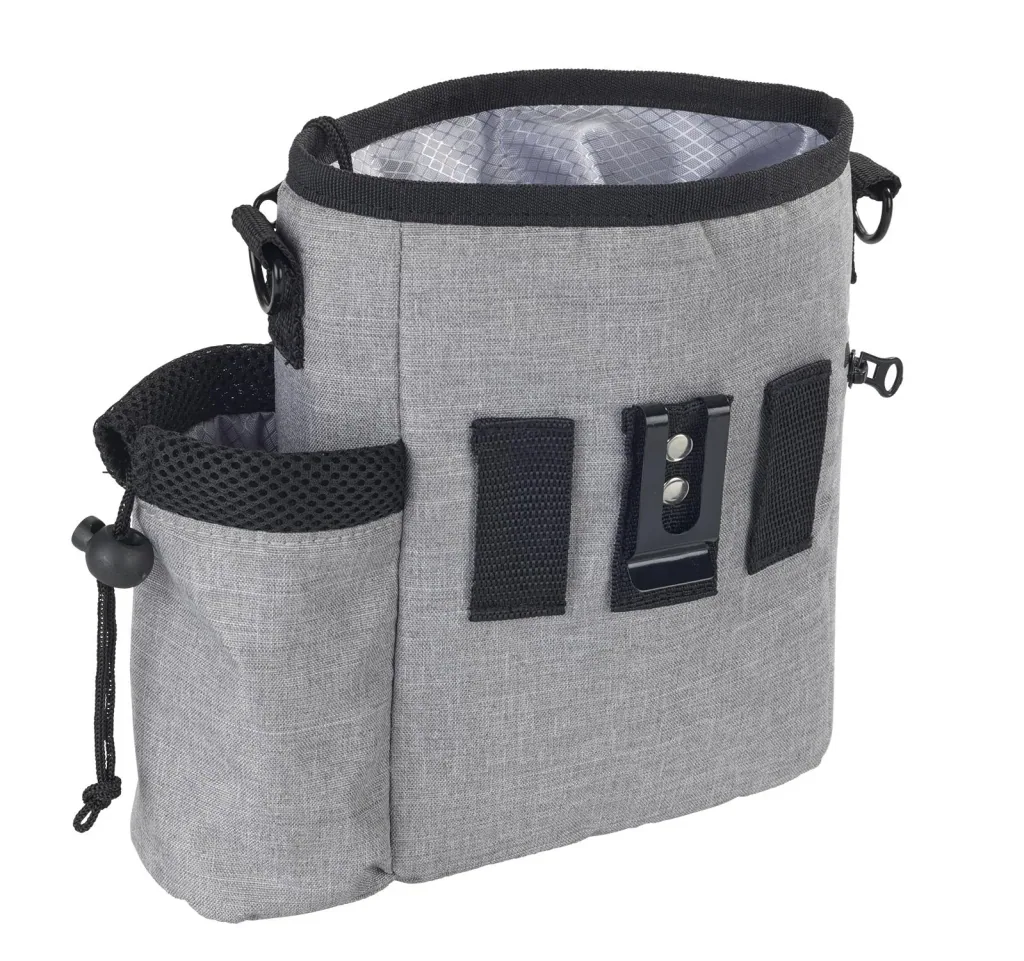 Dog Walking Organizer, Shoulder Bag with Strap, Grey
