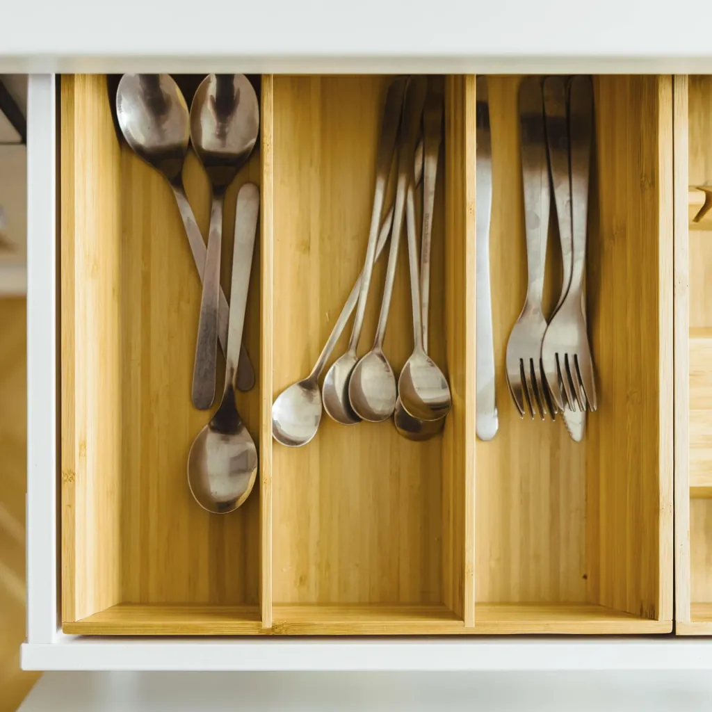 Cutlery tray, bamboo, extendable