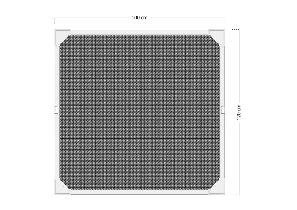Fly screen magnetic frame with pollen protection, white, 100 x 120 cm