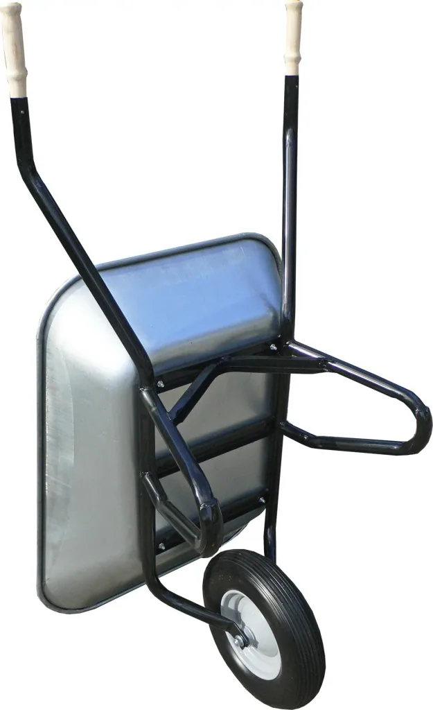 Flat-tip trolley "Gala", galvanized trough, 95 liters, 1 foamed Wflex wheel
