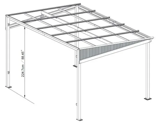 St. Barth 1014 Patio Cover 423×298×240 cm Anthracite – 8mm Twin-Wall Panels & Snow Load Supports