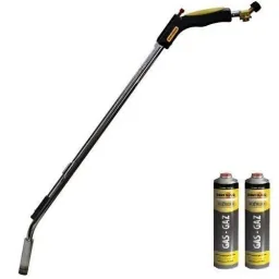 Hozelock gas weed burner with 4x 600 ml gas bottles.